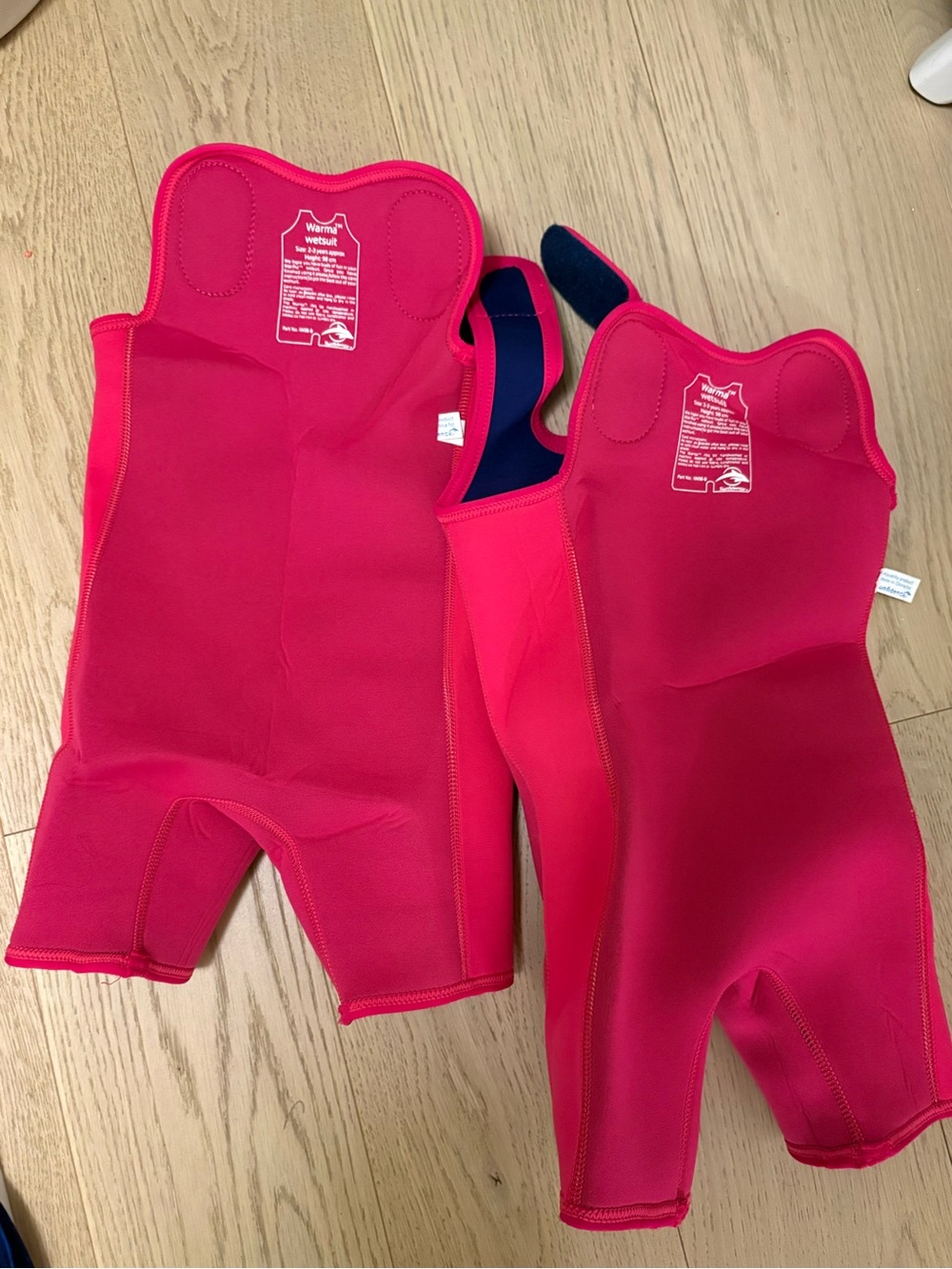 Kids Neoprene Wetsuits (2) in Hot Pink
